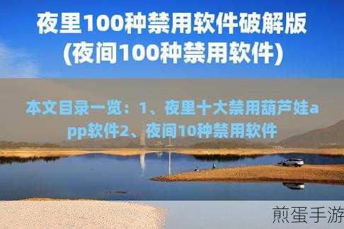 夜里禁用APP软件大全：夜间禁用APP软件全攻略