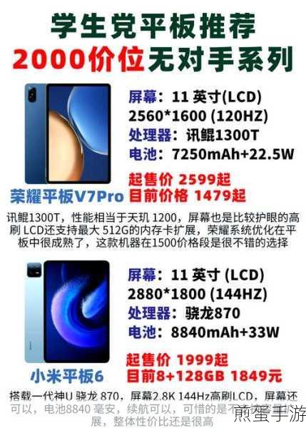 平板战场,性价比之王,手游玩家必备的超值平板指南
