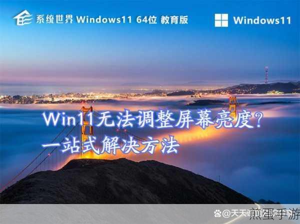 Win11亮度调节滑块失踪?手游玩家如何轻松调亮度