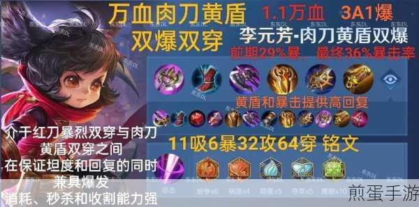 王者荣耀高手攻略，李元芳最强出装推荐，轻松输出拿五杀技巧解析，带你称霸峡谷